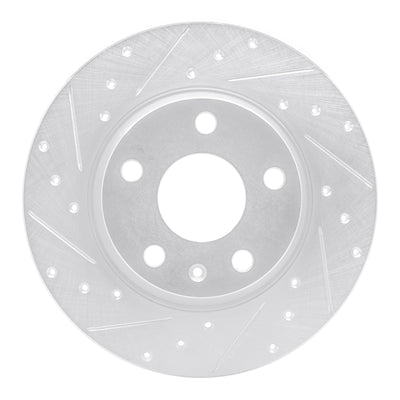 R1 08-15 Audi TT Rear Left Drilled & Slotted Silver Brake Rotor