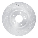 R1 13-20 Hyundai SANTA FE Front Right Drilled & Slotted Silver Brake Rotor