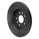 R1 03-11 Cadillac BLS (Mexico) Rear Left Drilled & Slotted Black Brake Rotor