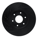 R1 05-07 Infiniti QX56 Front Right Drilled & Slotted Black Brake Rotor