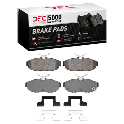 DFC 12-14 Ford Mustang Rear Drilled & Slotted Geoperformance Rotors 5000 Advanced Pads w/Hardware