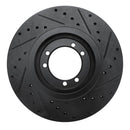 R1 96-06 Hummer H1 Rear Left Front Left Drilled & Slotted Black Brake Rotor