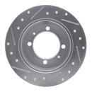 R1 94-98 Hyundai SONATA Rear Right Drilled & Slotted Silver Brake Rotor