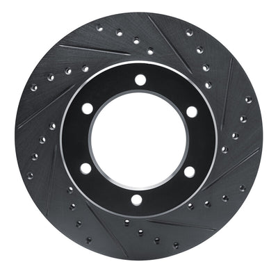 R1 1986-1995 Toyota 4Runner Front Right Drilled & Slotted Black Brake Rotor