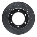 R1 1986-1995 Toyota 4Runner Front Right Drilled & Slotted Black Brake Rotor