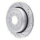 R1 03-11 Lincoln Town Car Rear Right Drilled & Slotted Silver Brake Rotor
