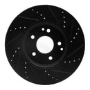 R1 96-11 Chrysler Crossfire Front Left Drilled & Slotted Black Brake Rotor