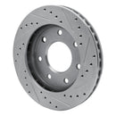 R1 97-04 Ford F-250 4WD (Excl Super Duty) Front Left Drilled & Slotted Silver Brake Rotor