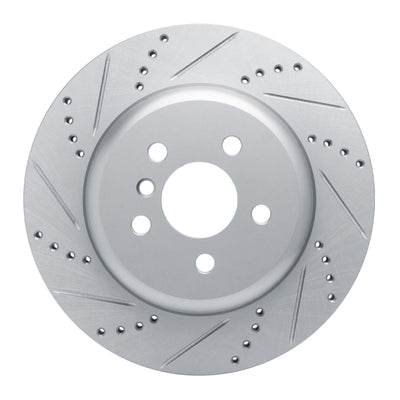 R1 17-25 BMW 230I Right Rear Drilled & Slotted Silver Brake Rotor