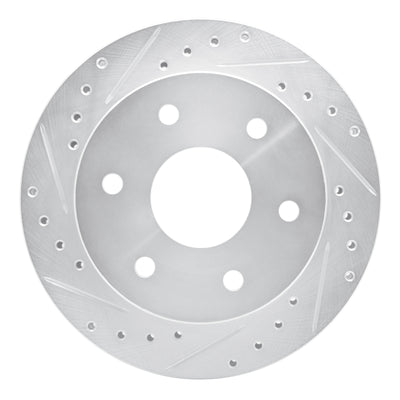 R1 88-00 Cadillac Escalade Front Left Drilled & Slotted Silver Brake Rotor