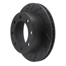 R1 99-05 Ford F-250 2WD (Super Duty) Rear Left Drilled & Slotted Black Brake Rotor