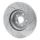 R1 16-25 Cadillac CT5 Front & Rear Drilled & Slotted Silver Brake Rotor Set