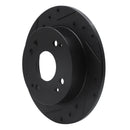 R1 92-97 Acura CL Rear Left Drilled & Slotted Black Brake Rotor