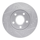 R1 87-90 Chrysler Town & Country Front Left Drilled & Slotted Silver Brake Rotor