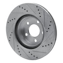 R1 2001-2011 Ford Explorer Sport Front Left Drilled & Slotted Silver Brake Rotor