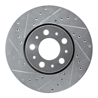 R1 99-09 Volvo S80 Front Left Drilled & Slotted Silver Brake Rotor