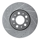 R1 99-09 Volvo S80 Front Left Drilled & Slotted Silver Brake Rotor