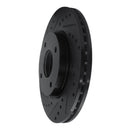 R1 07-14 Nissan Sentra Front Left Drilled & Slotted Black Brake Rotor