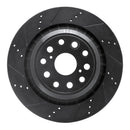 R1 07-17 Lexus LS600h Front & Rear Drilled & Slotted Black Brake Rotor Set