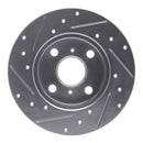 R1 83-90 Toyota Tercel Front Right Drilled & Slotted Silver Brake Rotor