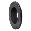 R1 95-00 Nissan Sentra Front Right Drilled & Slotted Black Brake Rotor