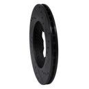 R1 79-83 Nissan 280ZX Front Left Drilled & Slotted Black Brake Rotor
