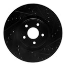 R1 14-18 Ford Focus ST Front Right Drilled & Slotted Black Brake Rotor