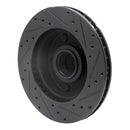 R1 94-03 Ford E-150 Econoline Front Left Drilled & Slotted Black Brake Rotor