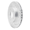 R1 99-01 Infiniti I30 Front Right Drilled & Slotted Silver Brake Rotor