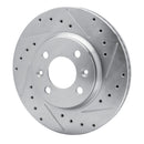 R1 87-93 Saab 900 Front Right Drilled & Slotted Silver Brake Rotor