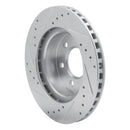 R1 1991-1996 Dodge Dakota 4WD Front Right Drilled & Slotted Silver Brake Rotor