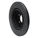 R1 93-02 Mercedes-Benz 600SL Rear Left Drilled & Slotted Black Brake Rotor