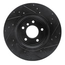 R1 11-16 BMW Z4 Rear Left Drilled & Slotted Black Brake Rotor
