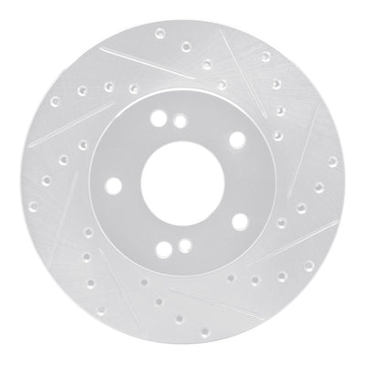 R1 90-97 Infiniti Q45 Front Right Drilled & Slotted Silver Brake Rotor