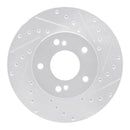 R1 90-97 Infiniti Q45 Front Right Drilled & Slotted Silver Brake Rotor