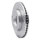 R1 07-09 Kia SORENTO Front Left Drilled & Slotted Silver Brake Rotor