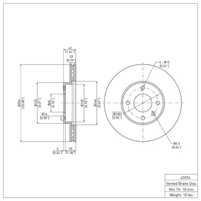 R1 16-22 Chevrolet Spark Front Brake Rotor Set