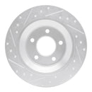 R1 06-15 Mazda 5 Rear Right Drilled & Slotted Silver Brake Rotor