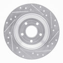 R1 16-25 Ford Focus Rear Drilled & Slotted Silver Brake Rotor Set