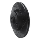 R1 04-10 BMW X3 Front Right Drilled & Slotted Black Brake Rotor
