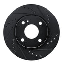 R1 11-19 Ford Fiesta (USA/Canada) Front Right Drilled & Slotted Black Brake Rotor