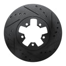 R1 1984-1989 Nissan 300ZX Front Right Drilled & Slotted Black Brake Rotor