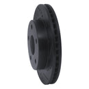 R1 91-94 Toyota Previa Front Right Drilled & Slotted Black Brake Rotor
