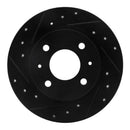 R1 86-06 Nissan Pulsar NX Front Left Drilled & Slotted Black Brake Rotor