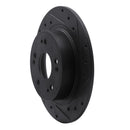 R1 05-17 Honda Accord Rear Right Drilled & Slotted Black Brake Rotor