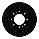 R1 11-25 Chevrolet Silverado 3500 HD Front & Rear Drilled & Slotted Black Brake Rotor Set