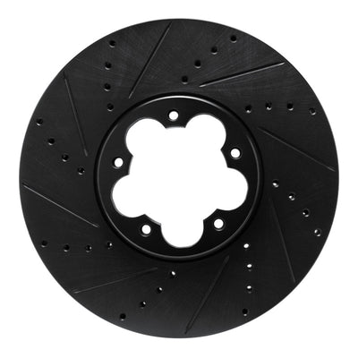 R1 2020-2025 Ford Transit-350/SRW Front Left Drilled & Slotted Black Brake Rotor