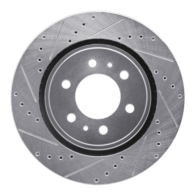 R1 19-25 Cadillac Escalade Front Left Drilled & Slotted Silver Brake Rotor