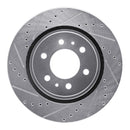 R1 19-25 Cadillac Escalade Front Left Drilled & Slotted Silver Brake Rotor