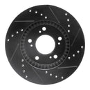R1 91-01 Acura Integra Front Drilled & Slotted Black Brake Rotor Set